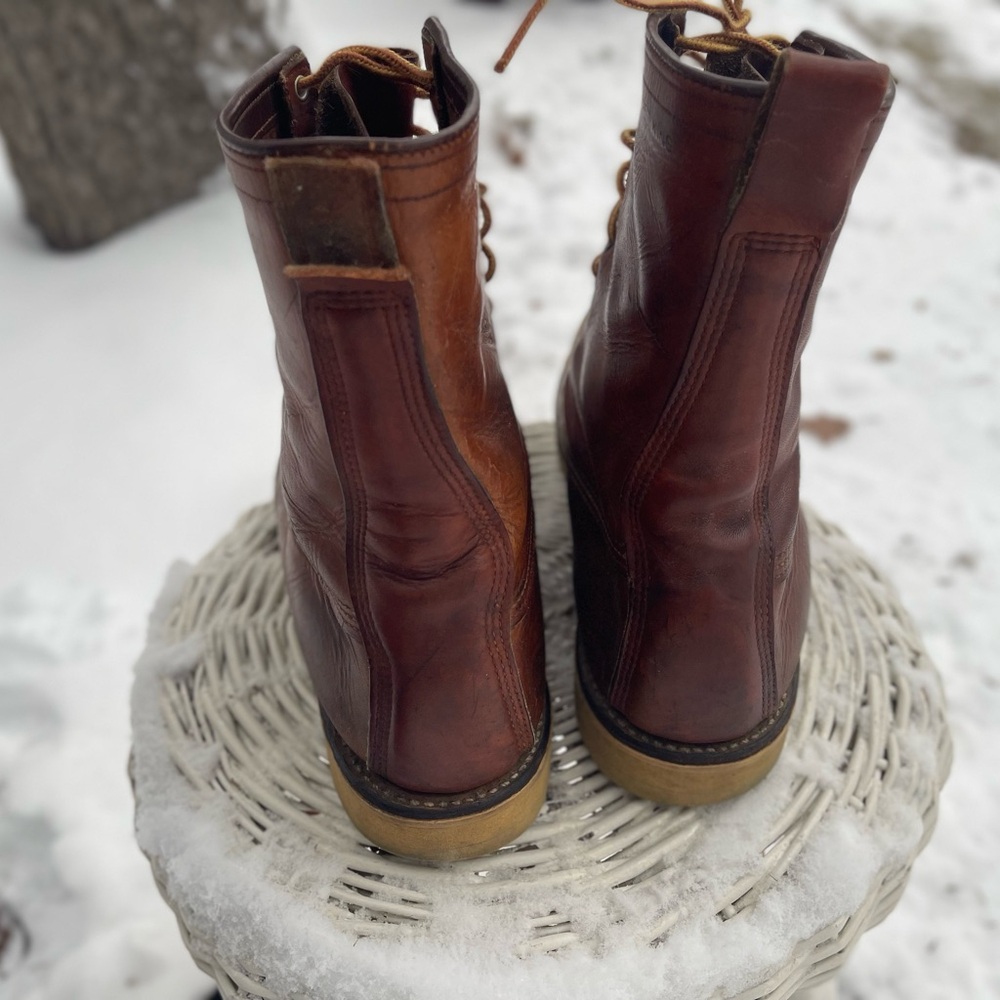 ❌SOLD❌ Vintage Red Wing Irish Setter Moc Toe Work Boots Combat Leather 60s 12 - Picture 8 of 15